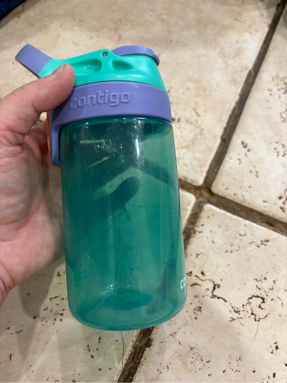 Contigo Kids Teal Bottle with Purple and Teal Lid - Picture 4 of 6